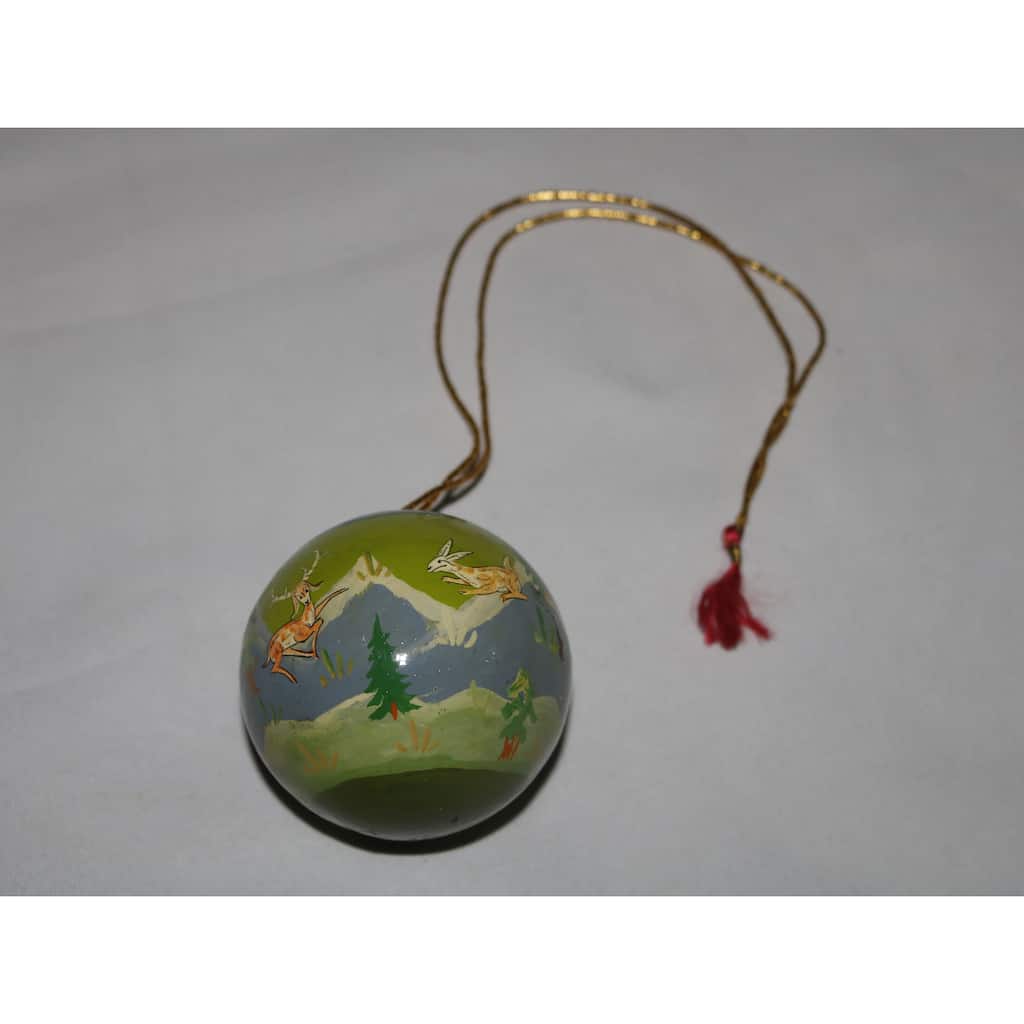 Handmade Christmas Ornaments Hand Painted by Artisan on Recycled Paper - Mir 9.2 - One Size