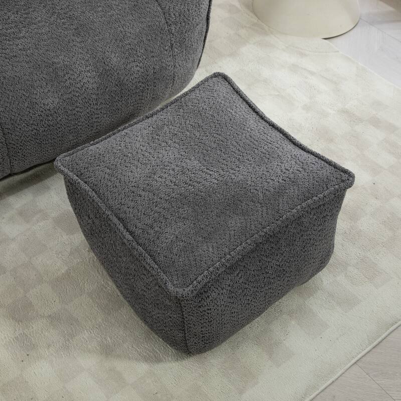 GDFStudio - COOLMORE Boucle Bean Bag Chair with Memory Foam Filling for Ultimate Comfort