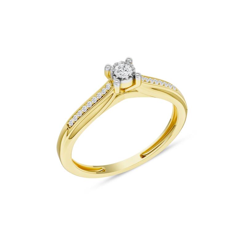1/10ct TDW Solitaire Diamond Ring in 10K yellow Gold for Women