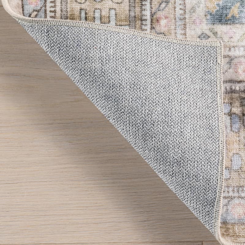 Nuloom Caius Faded Medallion Machine Washable Area Rug