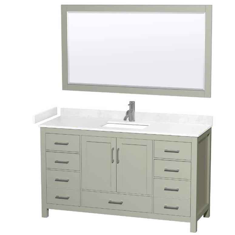 Wyndham Collection Sheffield 60" Single Bathroom Vanity, Carrara