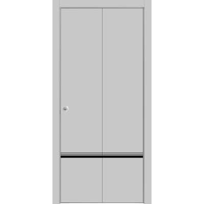 Bi-fold Doors 36 x 80 Planum 0012 Grey Matte with Sturdy Tracks