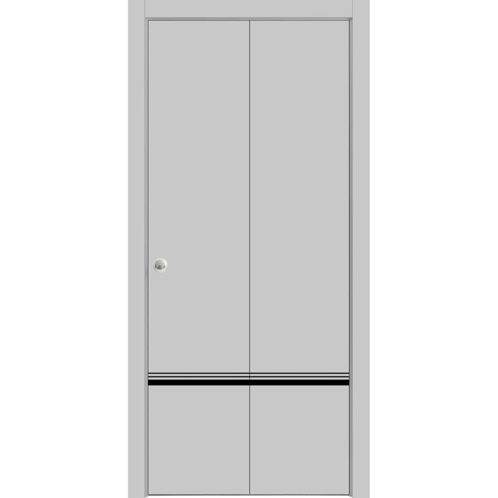 Bi-fold Doors 36 x 80 Planum 0012 Grey Matte with Sturdy Tracks