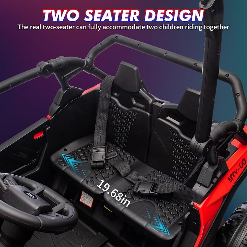 2-Seater Electric Ride-On Car Toy with Remote Control for Best Kids Gift, Black