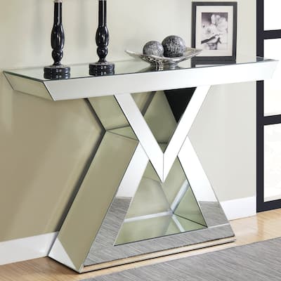 Glamorous Contemporary Design Mirrored Accent Console Table