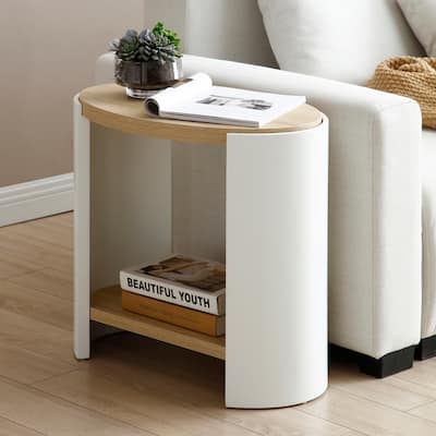 End Table, Small Side Table, Nightstand with 2-Layer Storage Shelves, Sofa Table for Small Spaces, Living Room, Bedroom
