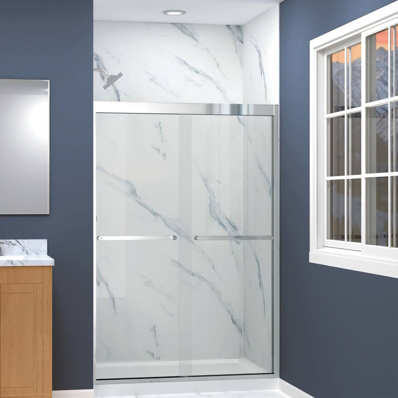 Transolid FBPT487008C-R 70" High x 47" Wide Bypass Frameless Shower