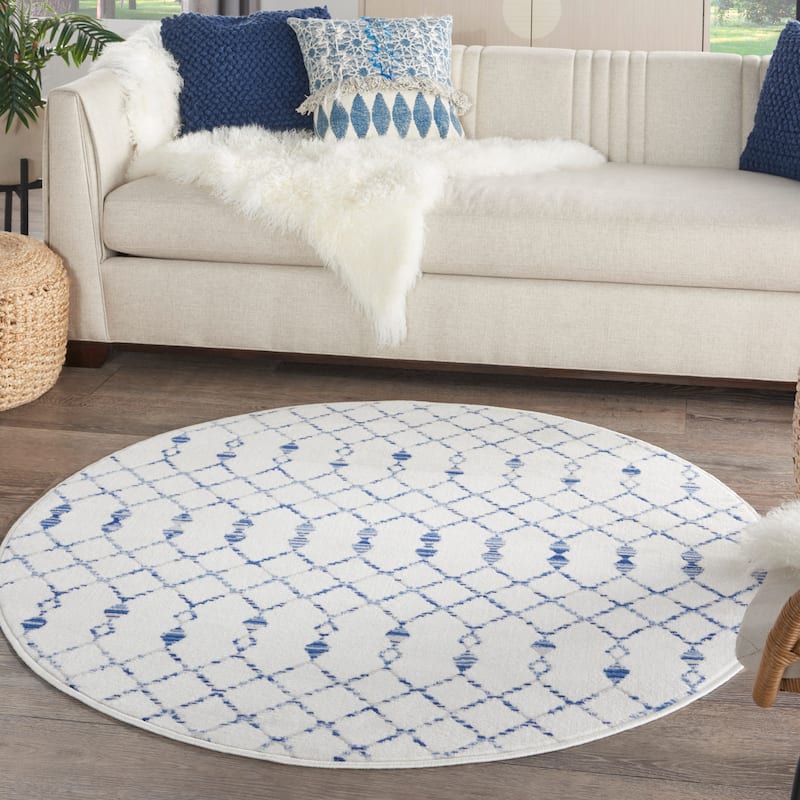 Nourison Whimsicle Moroccan Bohemian Area Rug - 8' Round - Ivory - Runner/Round