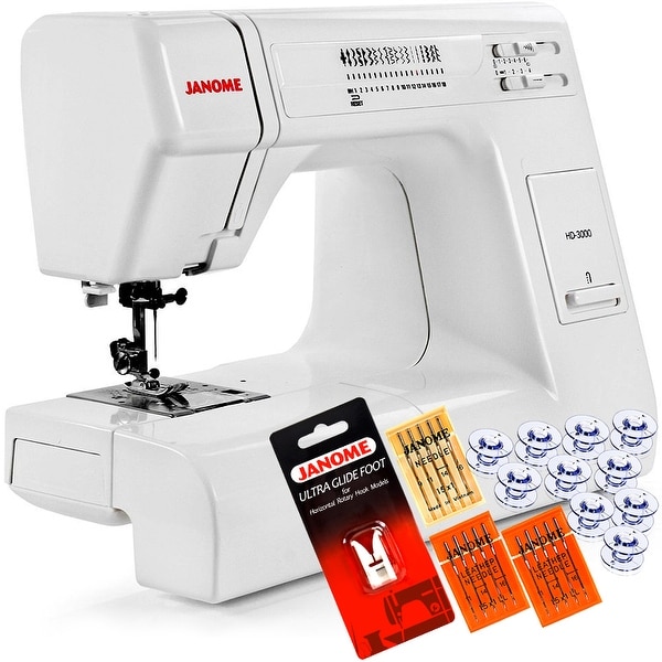 Janome HD3000 Heavy Duty Sewing Machine + 5-Piece VIP Package