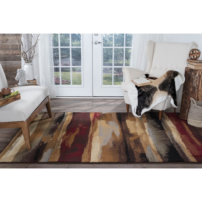 Flora Transitional Stripe Indoor Area Rug