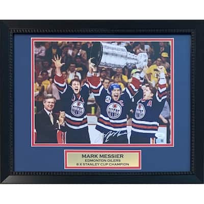 Mark Messier Autographed Edmonton Oilers Signed Hockey 11x14 Framed Photo JSA COA - 8'6" x 11'6"