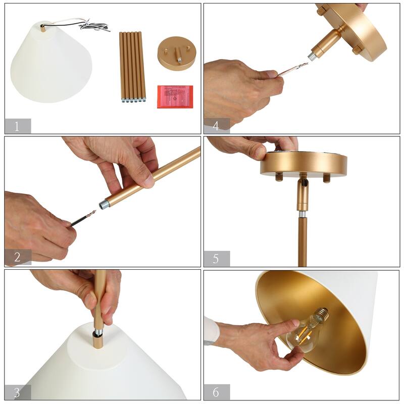 44.9"L Modern 3-Light Chandelier White Bowl-Shape Kitchen Island Light for Dining Room