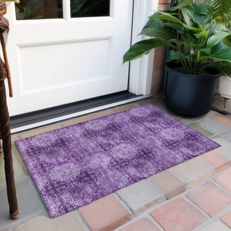 Alsi Garden-Inspired Weather Resistant Classic Meets Modern Outdoor Rug