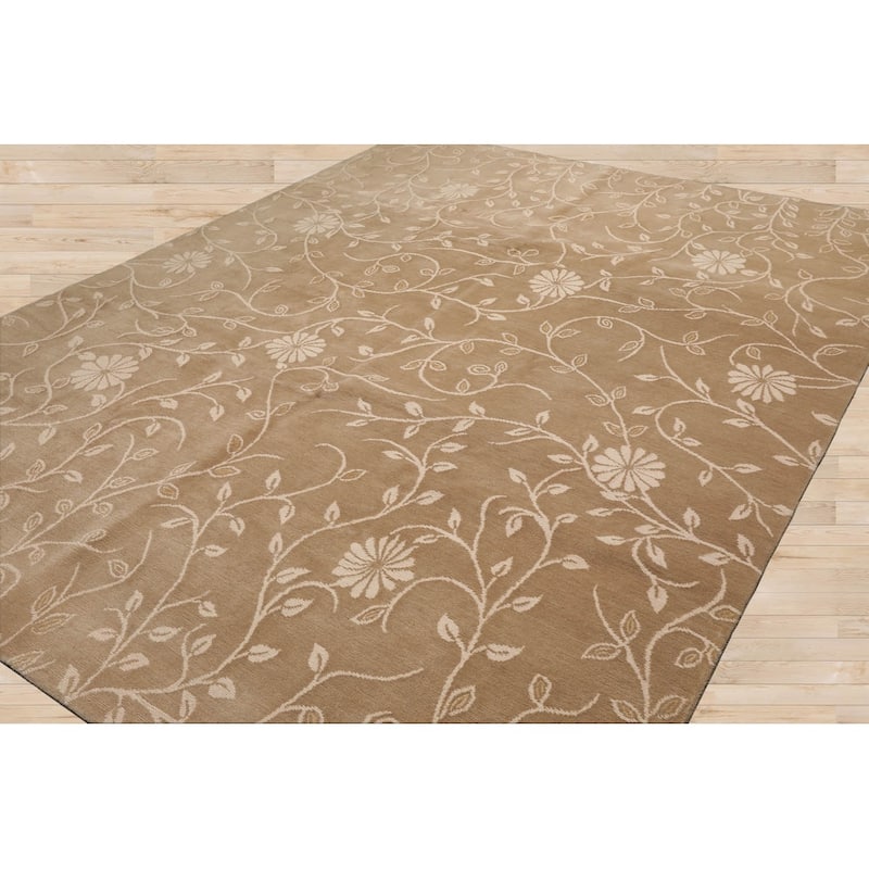 Hand Knotted Lapchi Tone On Tone Beige Tibetan Wool Oriental Area Rug - 8' 1'' x 10' 2''