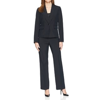 Le Suit Womens 1 Button Peak Lapel Pinstripe Pant Suit