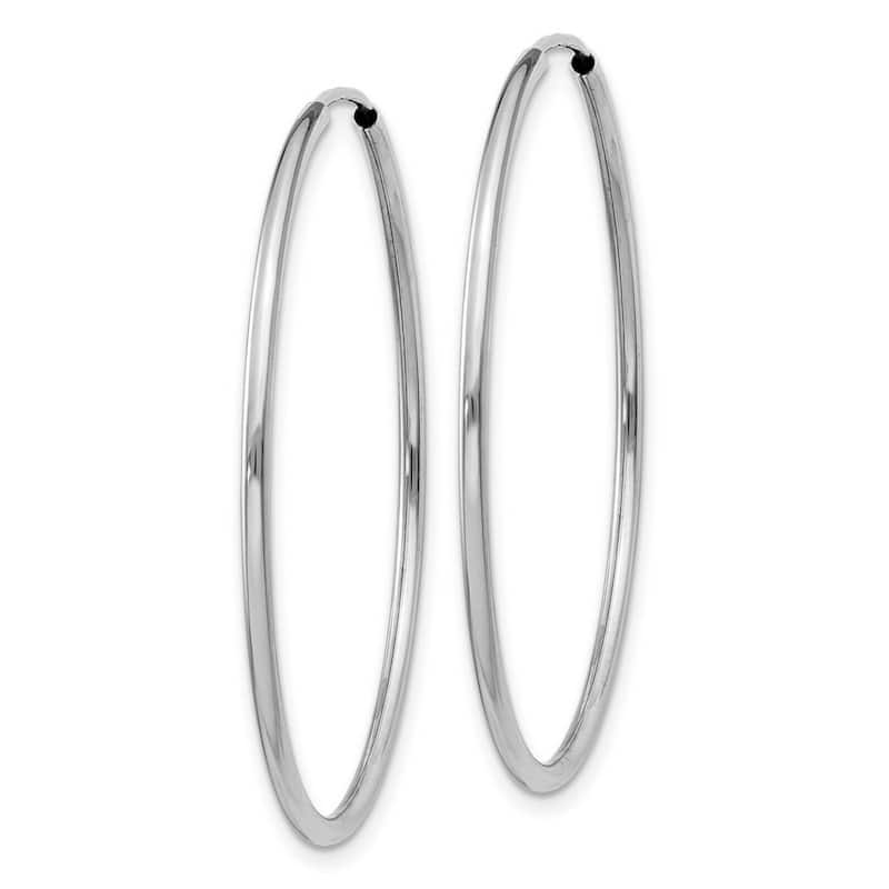 Curata 14k White Gold tube 1.5x37mm Polished Endless Hoop Earrings