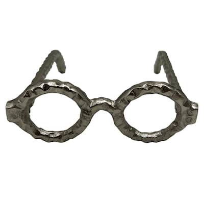Decorative Handmade Aluminum 7.5 inch Glasses Sculpture - 7 x 7.5 x 2.5 in