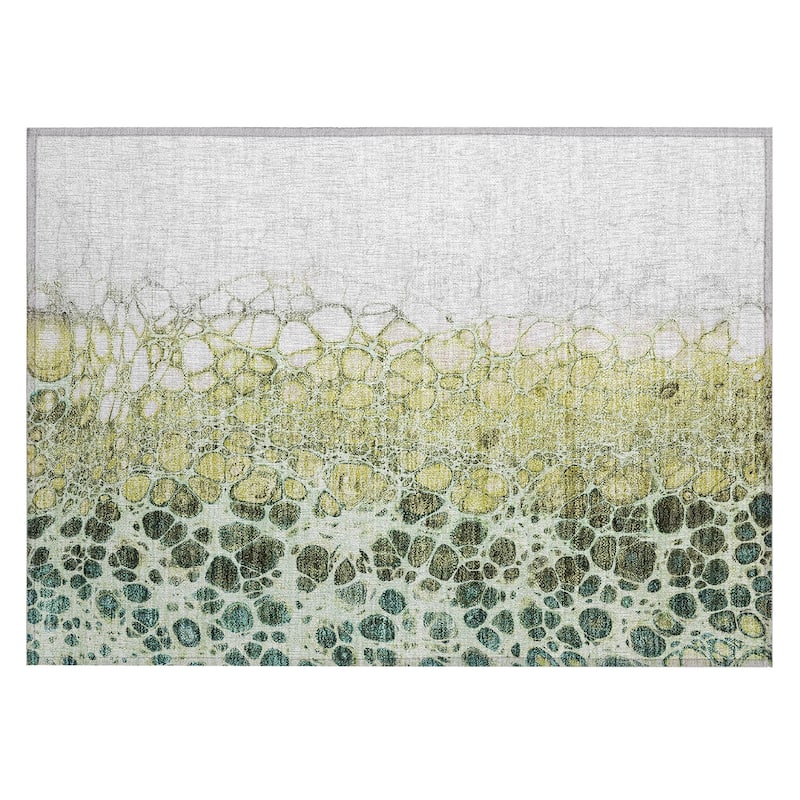 Machine Washable Indoor/ Outdoor Chantille Abstract Cobblestone Rug