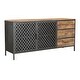 preview thumbnail 1 of 7, Somette Trellis Natural & Gunmetal Two Door Three Drawer Credenza