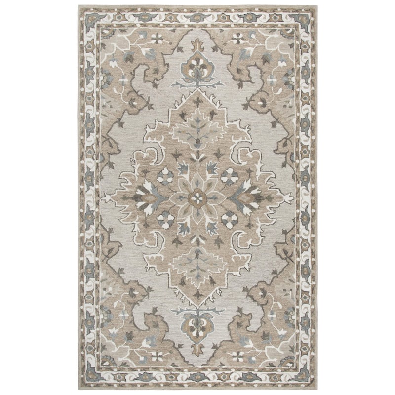 Alora Decor Cascade Floral Medallion Hand-Tufted Wool Area Rug. - 8' x 10' - Tan
