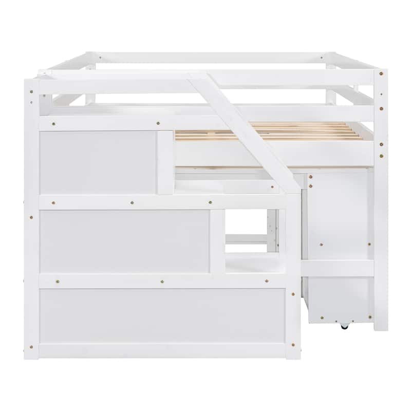 Solid Wood Loft Bed with Desk