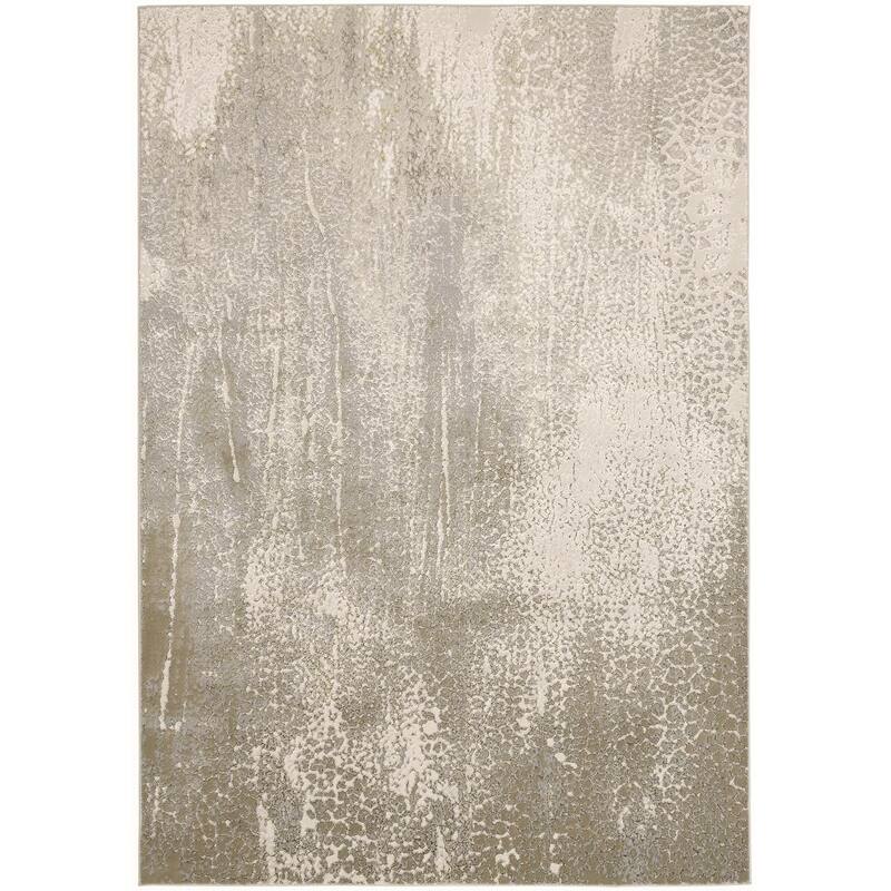 Yafu Abstract Modern Non Skid Woven Area Rug By HomeRoots - 4' x 6'