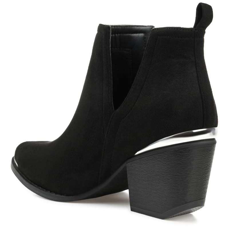 Journee Collection Women's Issla Pull On Stacked Heel Booties