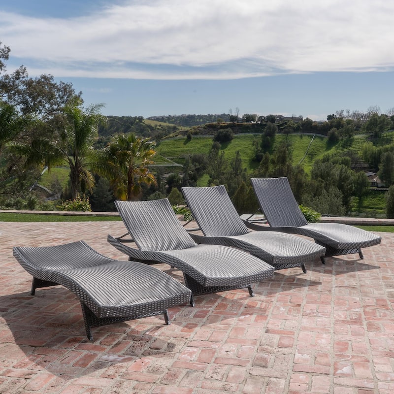 Outdoor Wicker Lounge Chairs (Set of 4) by Havenside Home - Grey