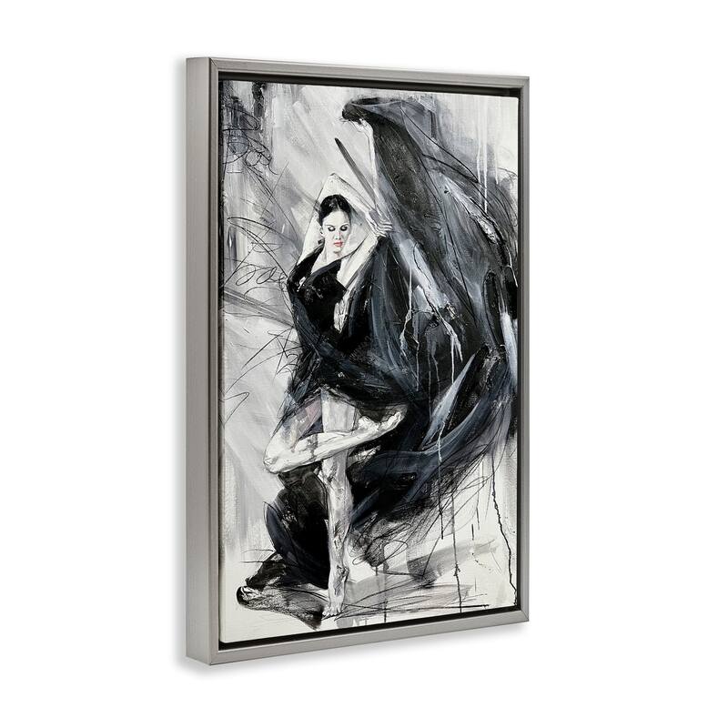 Stupell Elegant Dancer Abstract Framed Floater Canvas Wall Art Design By Lucille Lee