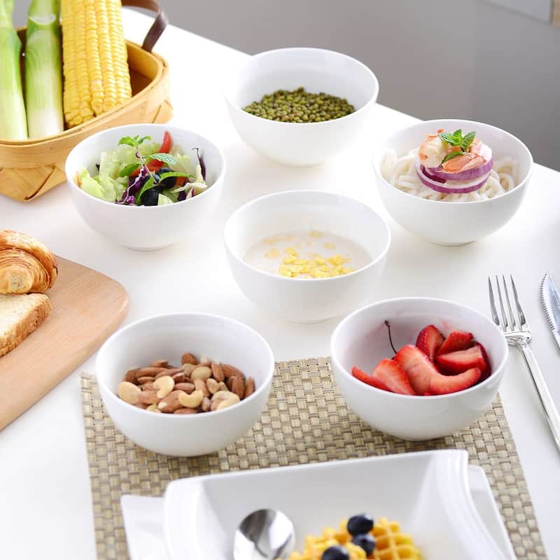 MALACASA 8-Piece Porcelain Cereal Bowl Soup Bowls Set