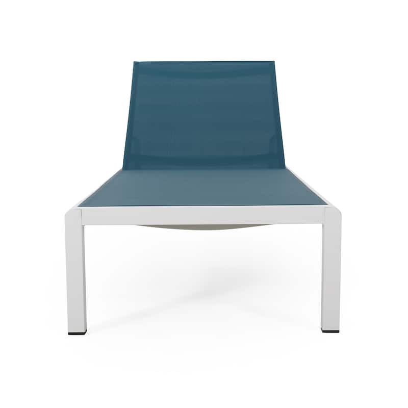 Cape Coral Outdoor Aluminum Chaise Lounge (Set of 2) by Christopher Knight Home - 77.56" D x 25.20" W x 11.80" H