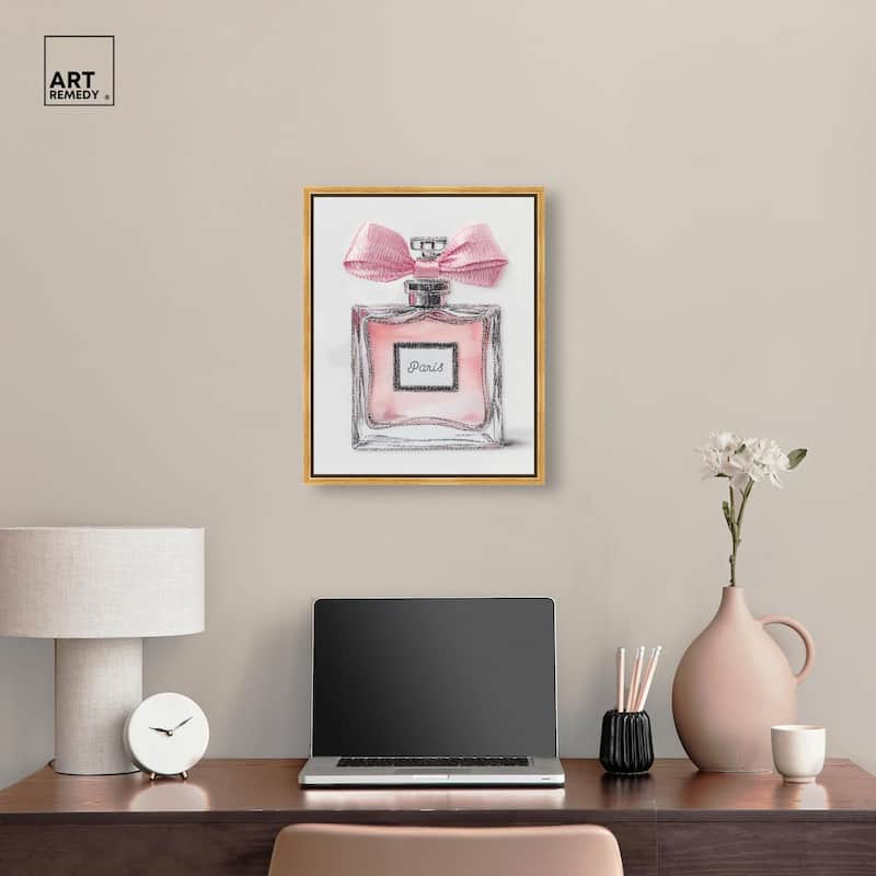 Simple Perfume Bow Canvas by Art Remedy