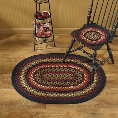 Park Designs Folk Art Braided Oval Rug 32" x 42" - 2'8"x3'6"
