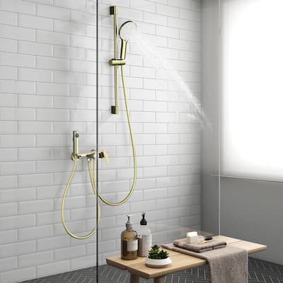 Shower Slide Bar System, 3-Function Handheld Shower Head with Spray Gun And Rough-In Valve