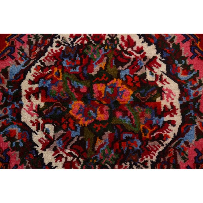 Hand Knotted Oriental 100% Wool Carpet Traditional Floral Red Bakhtiari Area Rug - 4' 10'' X 3' 7''