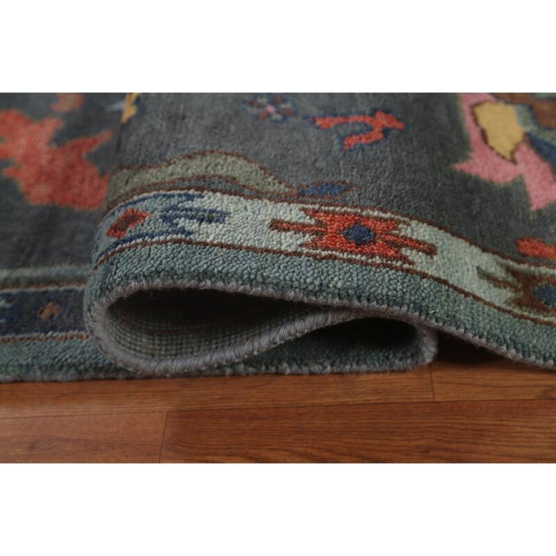 Floral Oushak Indian Area Rug Handmade Wool Carpet - 9'3"x 11'11"