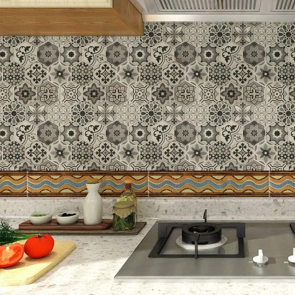 LONGKING 10-Sheet Green Peel And Stick Backsplash Tiles – 11.4" X 9" Each, Heat & Moisture Resistant, Easy DIY Kitchen Wall Decor