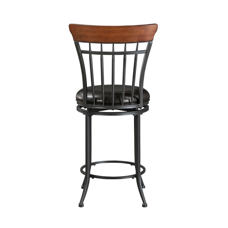 Argonne 24" H Faux leather Swivel Counter Height Chair - Metal Base