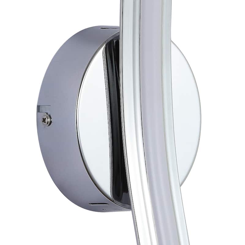 Roxanna 17.7" Dimmable Integrated LED Metal Sconce, Chrome by JONATHAN Y - One