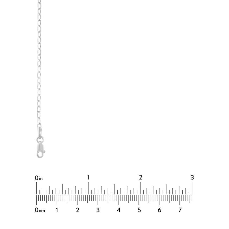 Curata 14k White Gold 2.07mm Forzentina Chain Necklace With (Lobster)