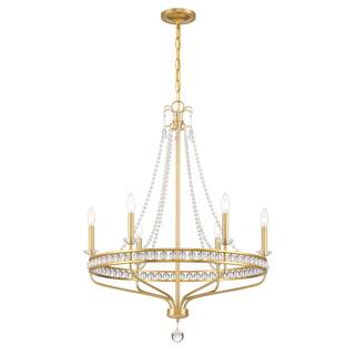 Seville 6 Light Aged Brass Chandelier