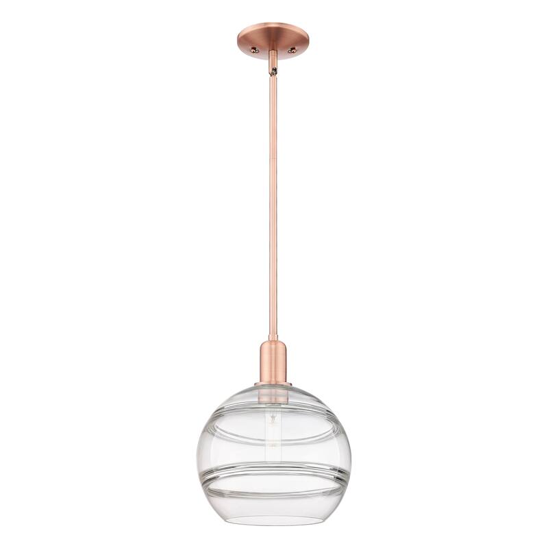 Innovations Lighting Endless Possibilities Arcadia - Rochester - 1 Light 10" Stem Hung Mini Pendant - Clear/Antique Copper