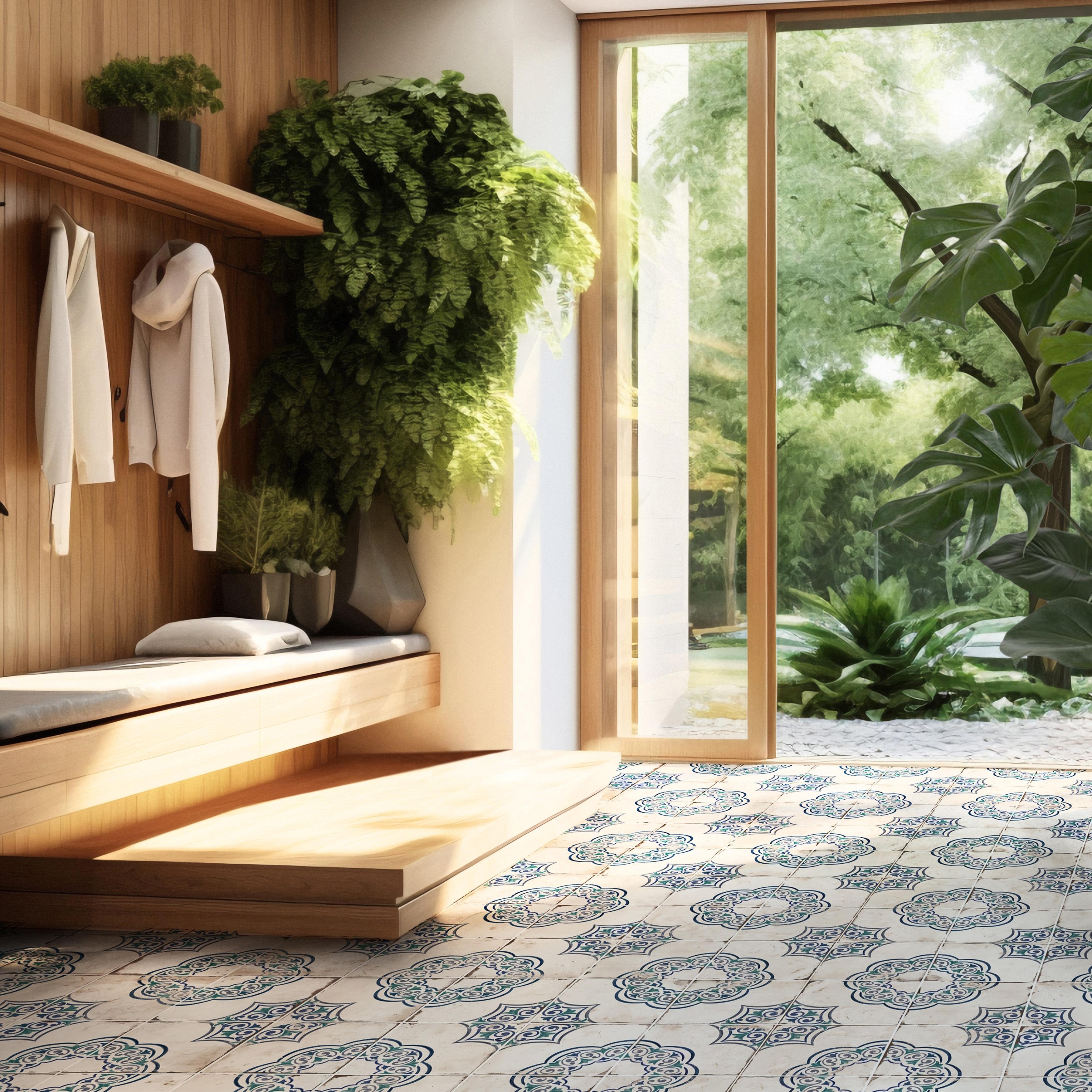 Merola Tile Magnolia Mariana 7-7/8" x 7-7/8" Porcelain Floor and Wall Tile