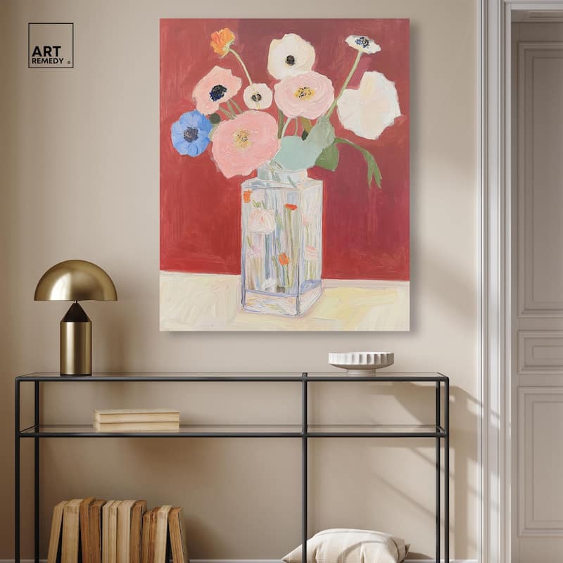 Anemones in a Vase I Canvas by Art Remedy, Gallery Wrapped