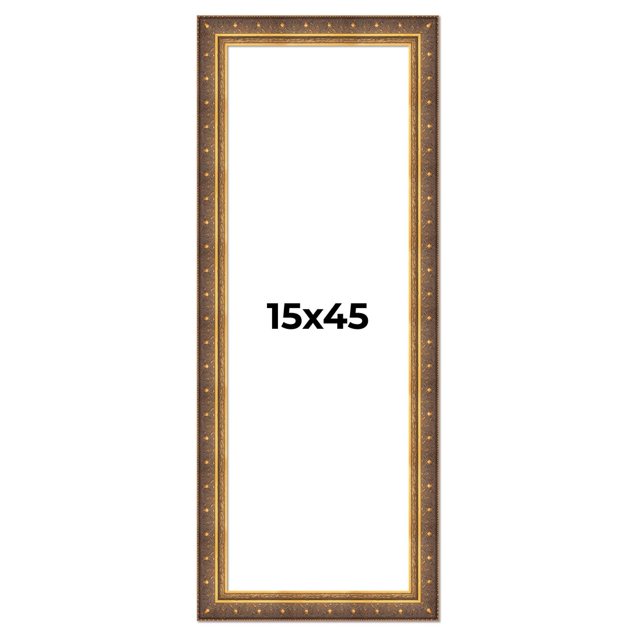15x45 Frame Gold Real Wood Picture Frame inches Interior Frame Depth 1 inches Museo Bronze Ornate Photo Frame with UV Acrylic
