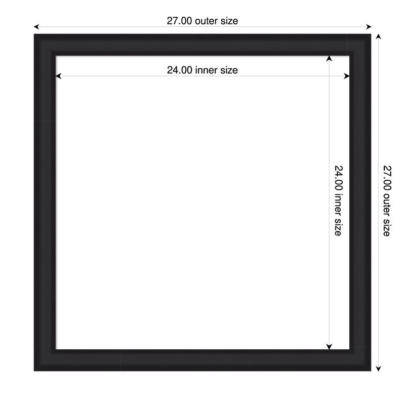 Oliver Narrow Framed Dry Erase Magnetic Board - 27 x 27 in - Oliver Black Narrow