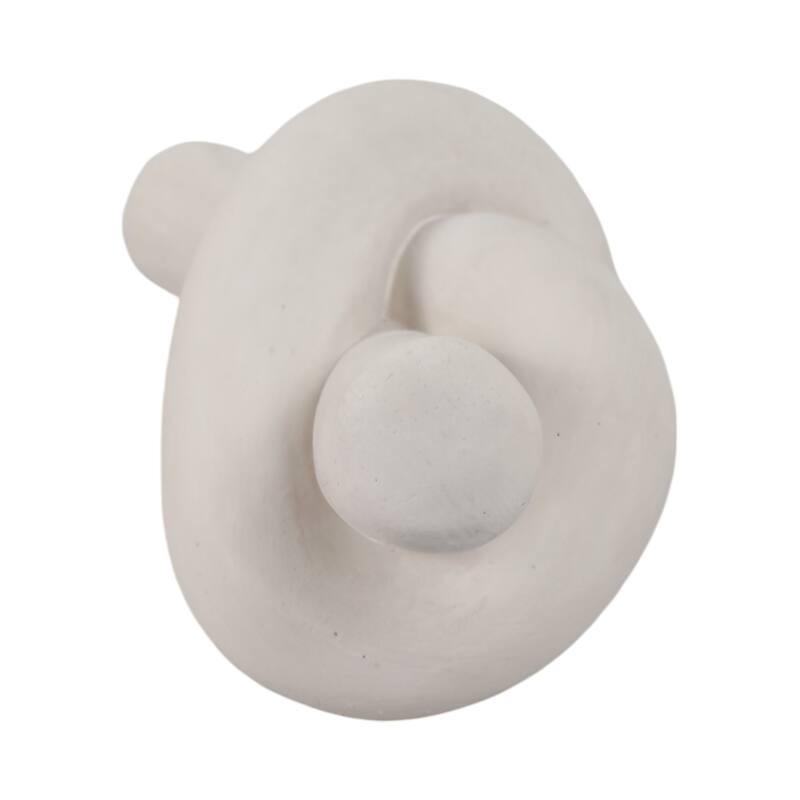 Pottery and Cement Novelty Knot Decorative Sculpture - 11" White - 11" x 4" x 5"