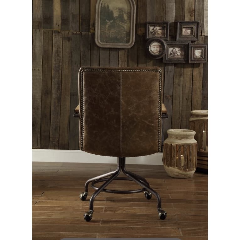 Vintage Whiskey Top Grain Leather Office Chair
