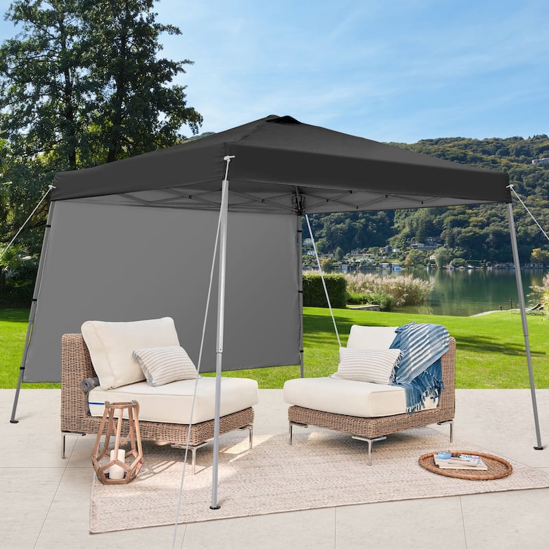 Ainfox 8 x 8 ft Pop-up Canopy Tent, Outdoor Gazebo for Beach, Sun Shade - Black