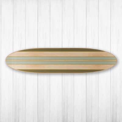 Lacquered Wood Surfboard Wall Décor